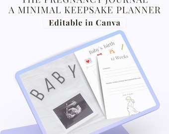 Pregnancy Planner | 60 Pages | Weeks 1–40 | Printable & Editable Keepsake Journal