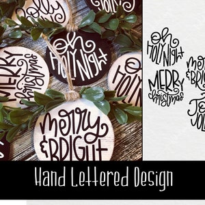 Hand Lettered Christmas Rounds INSTANT DOWNLOAD dxf, svg, eps, png for use with programs like Silhouette Studio and Cricut Design Space