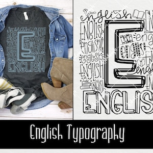 Englische Typografie INSTANT DOWNLOAD dxf, svg, eps, png für die Verwendung mit Programmen wie Silhouette Studio und Cricut Design Space