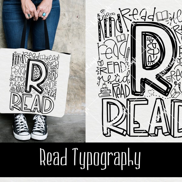 Read Typography INSTANT DOWNLOAD dxf, svg, eps, png for use with programs like Silhouette Studio and Cricut Design Space