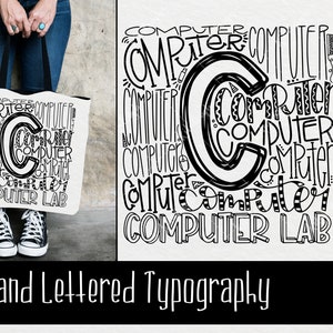 Computer Lab Typografie INSTANT DOWNLOAD dxf, svg, eps, png für die Verwendung mit Programmen wie Silhouette Studio und Cricut Design Space