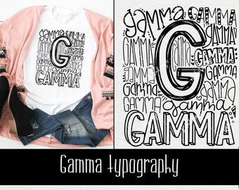 Gamma Typography INSTANT DOWNLOAD dxf, svg, eps, png, for use with programs like Silhouette Studio and Cricut Design Space