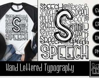 Speech Typography INSTANT DOWNLOAD dxf svg eps png for use with programs like Silhouette Studio and Cricut Design Space