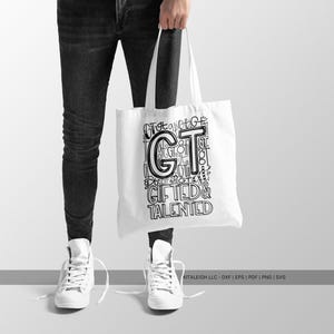 GT Gifted and Talented SVG | Education Typography Cut File for Cricut & Silhouette