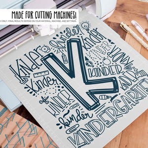 Kinder SVG | Education Typography Cut File for Cricut & Silhouette image 6