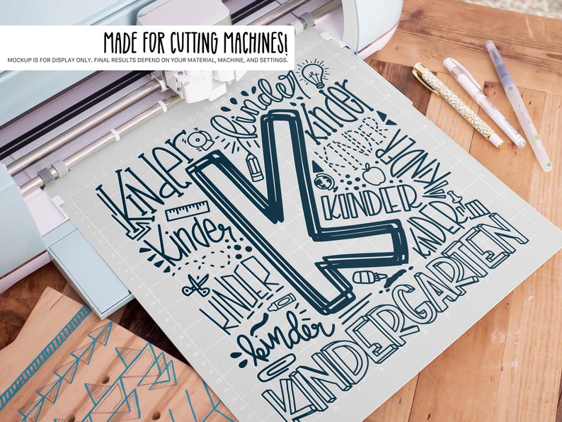 Kinder SVG | Education Typography Cut File for Cricut & Silhouette image 6