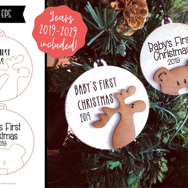 Baby's First Christmas 2022 Ornaments SVG | Laser Design