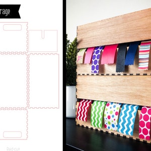Ribbon Storage | Laser Cut Organization SVG Design