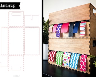Ribbon Storage | Laser Cut Organization SVG Design