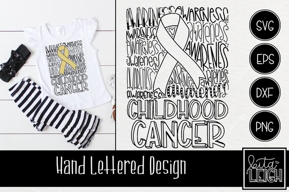 Download Childhood Cancer Awareness Typography Instant Download Dxf Svg Etsy