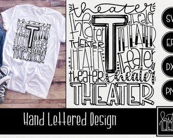 Theater Typography INSTANT DOWNLOAD dxf, svg, eps, png, for use with programs like Silhouette Studio and Cricut Design Space