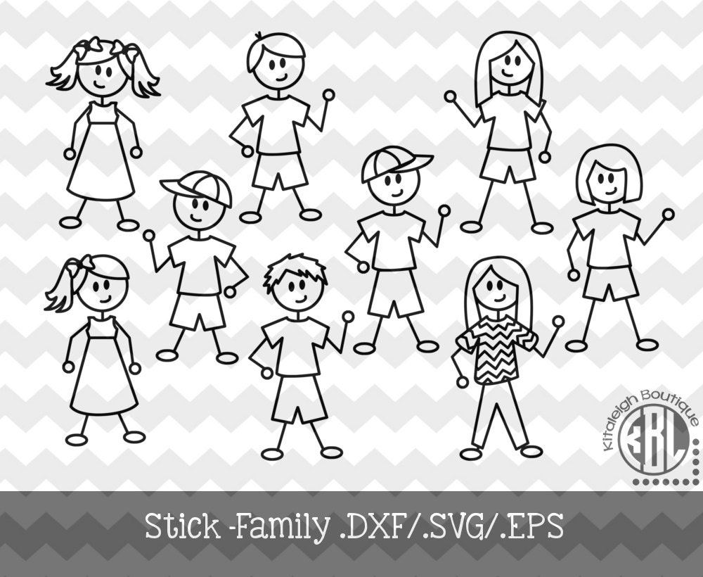Stick Family .DXF/.SVG/.EPS File for use with your ...