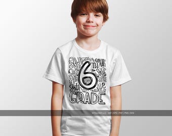6th Grade SVG | Sixth Grade Typography Cut File for Cricut & Silhouette