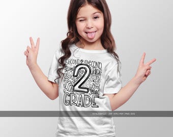 2nd Grade SVG | Second Grade Typography Cut File for Cricut & Silhouette