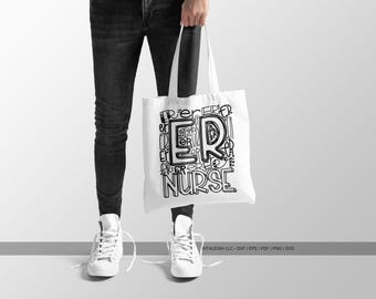 ER Nurse SVG | Healthcare Typography Cut File for Cricut & Silhouette