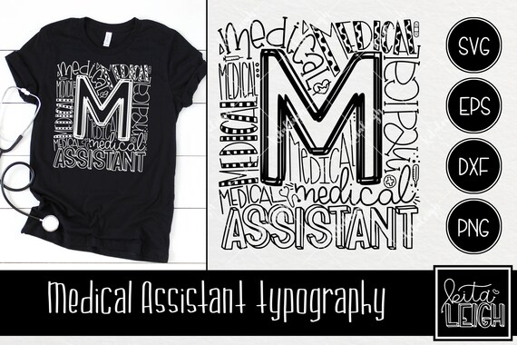Medical Assistant Typography Instant Download Dxf Svg Eps Etsy