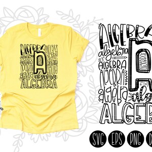 Algebra Lehrer Typografie INSTANT DOWNLOAD dxf, svg, eps, png für die Verwendung mit Programmen wie Silhouette Studio und Cricut Design Space