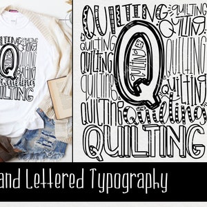 Quilting Typography INSTANT DOWNLOAD dxf, svg, eps, png for use with programs like Silhouette Studio and Cricut Design Space