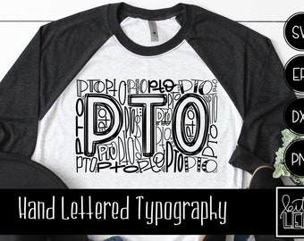 PTO Typography INSTANT DOWNLOAD dxf, svg, eps, png, for use with programs like Silhouette Studio and Cricut Design Space