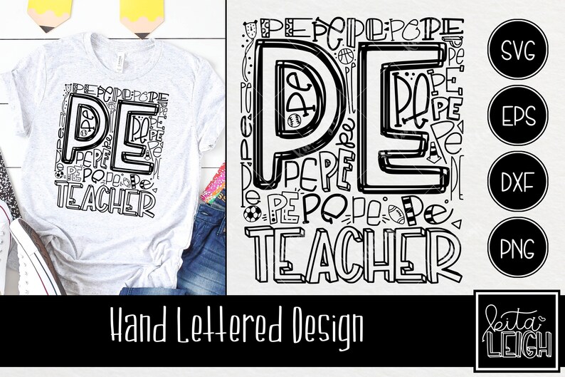 Download PE Teacher Typography INSTANT DOWNLOAD dxf svg eps png for ...