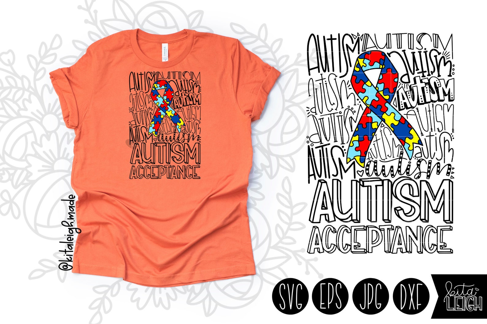 Autism Acceptance Typography INSTANT DOWNLOAD dxf svg eps | Etsy