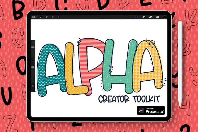 122 Procreate Brushes | Alphabet Creator Tool Kit - Etsy