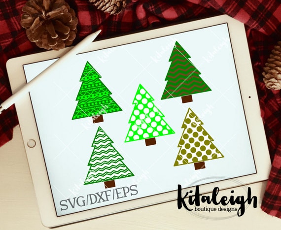 Patterned Christmas Trees Instant Download In Dxf Svg Eps Etsy