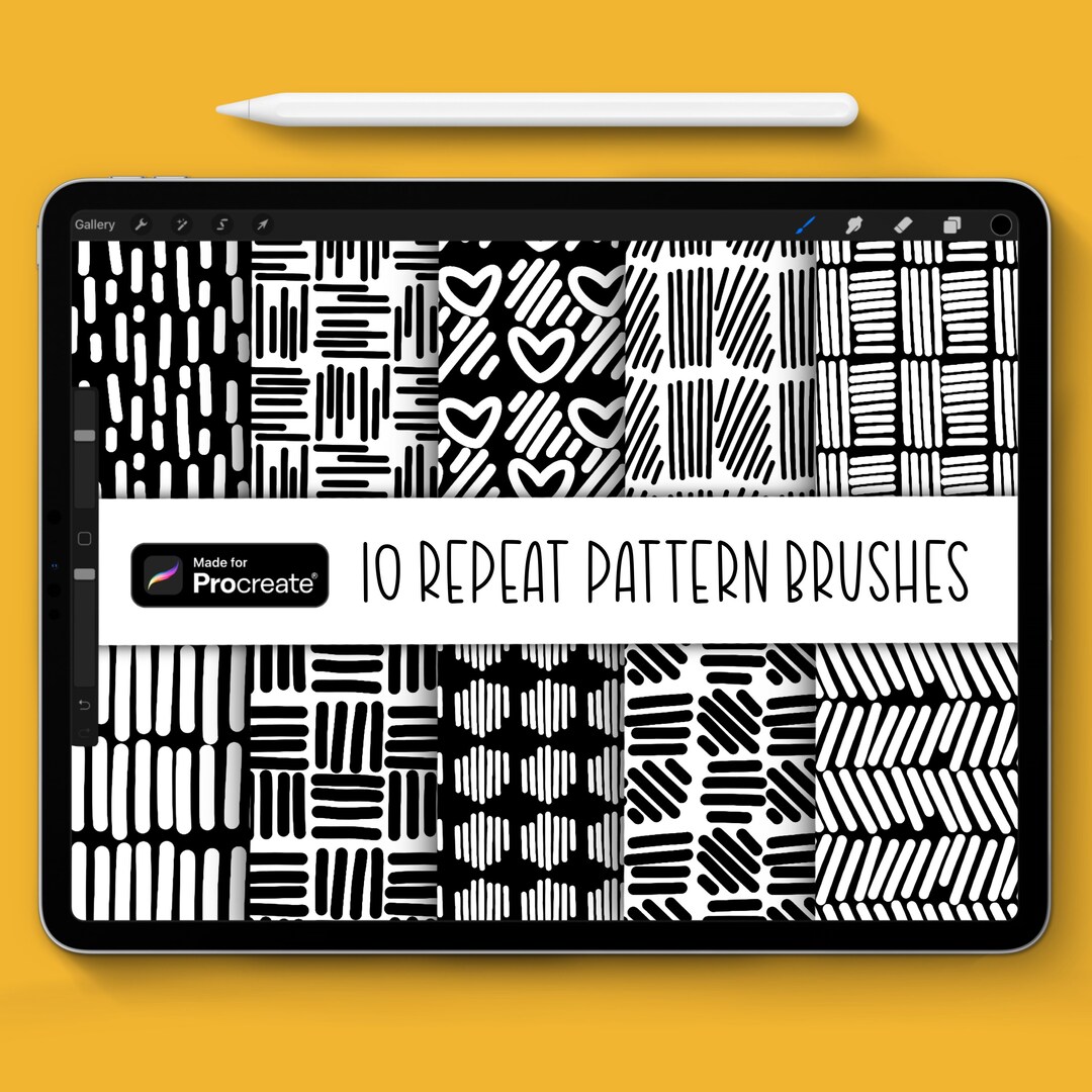 10 Organic Lines Repeat Pattern Procreate Brush Bundle Set - Etsy