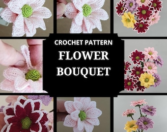 Crochet Pattern - Crochet Flower Bouquet - Instant PDF Download