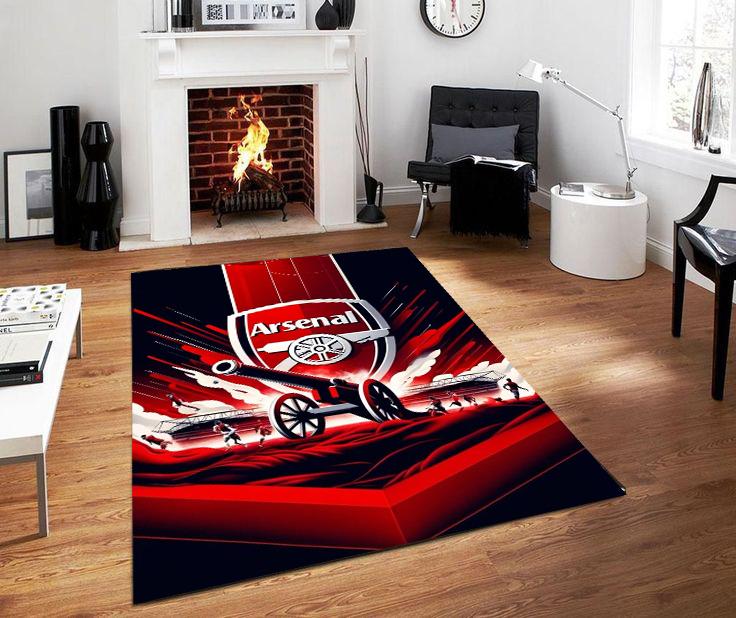 Discover Arsenal FC Football Rug, Non-Slip Washable Teen & Living Room Decor