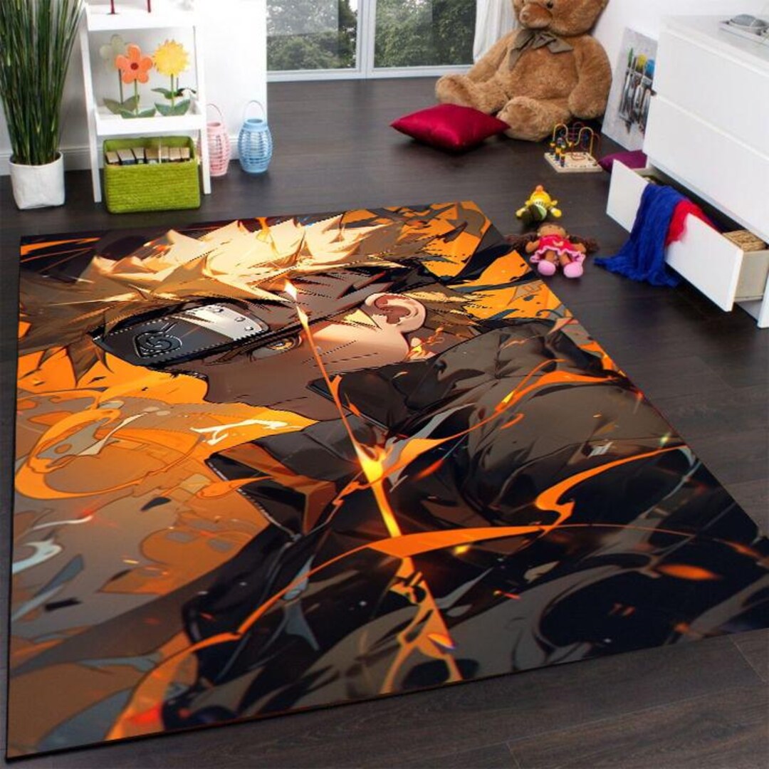 Naruto Anime Rug: Japanese Manga Theme, Washable Non-slip - Etsy