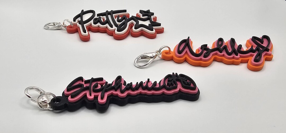 Custom 3D Printed Keychain | 3 Colors + A Simple Element of Your Choice ...