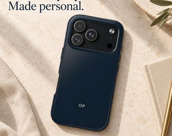 Personalized Initial iPhone Case | Custom Monogram Tough Case (Navy)