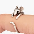 Antique Silver Tone Mouse Ring: Adjustable Animal Wrap Jewelry product logo