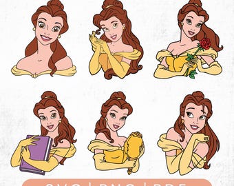 Princess SVG Bundle, Classic Princesses Clipart, Princess Svg Cut Files For Cricut, Silhouette, Snow White Svg, Fairytale Princess Png, Dxf
