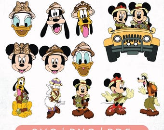 Mickey Safari PNG, Mickey Safari SVG, Mickey Safari Clipart, Mickey Digital Papers, Mickey Birthday, Animal Kingdom PNG, Animal Kingdom svg