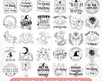 Witch Svg Bundle, Halloween Svg, Halloween Witch Svg, Witch Clipart, Witch Silhouette, Flying Witch Svg, Salem, Cut Files, Instant Download
