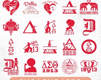 Delta Sigma Theta SVG bundle for Cricut and Silhouette: includes 1913 hand sign, Greek letters, DST 1913, AEO clipart, and sorority