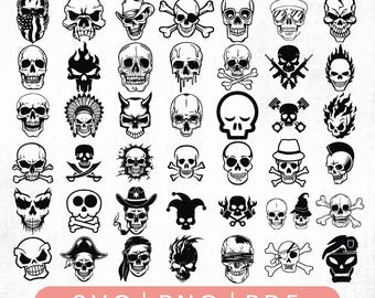 Skulls SVG Bundle, Skeleton svg Bundle, Skull Cut files for Cricut, Skull Clipart, Skull Silhouette, Skeleton svg, Skull Vector