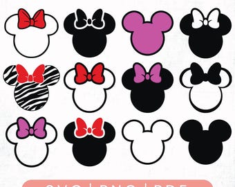 Mickey and Minnie SVG Bundle, Mouse Ears & Hat Outline, Magical Vacation Shirt Design, Cricut Laser Cut Files, Instant Download PNG SVG