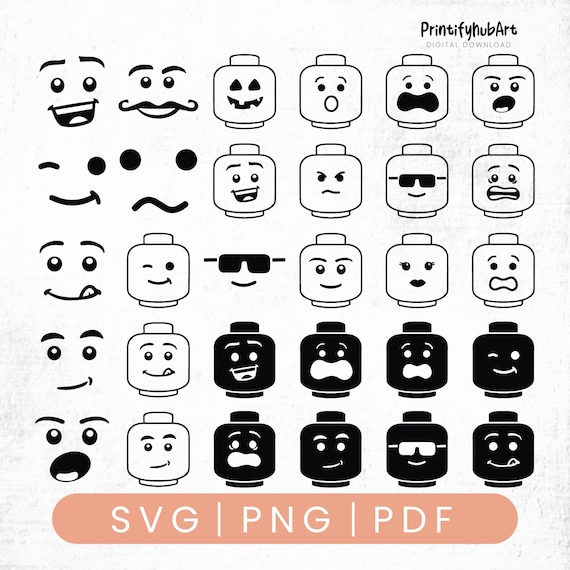 Brick Faces Svg Bundle, Kids Toys Svg Png, Brick Svg Png, Building Blocks Svg, Brick Faces Svg Bundle, Vector Play Bricks SVG