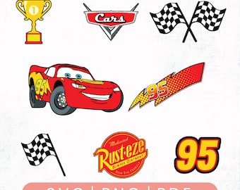 Cars PNG, Cars Clipart, Cars SVG, Planes and Cars Birthday Bundle, Instant Download, Instant Download Lightning Mcqueen Mater, Chrome Letter