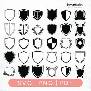 Schild SVG-bundel, Schild PNG-bundel, Schild Clipart, Schild SVG-bestanden knippen voor Cricut, Schild silhouet, Badges Svg Png, Badge Svg