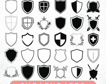 Shield SVG Bundle, Shield PNG Bundle, Shield Clipart, Shield SVG Cut Files for Cricut, Shield Silhouette, Badges Svg Png, Badge Svg
