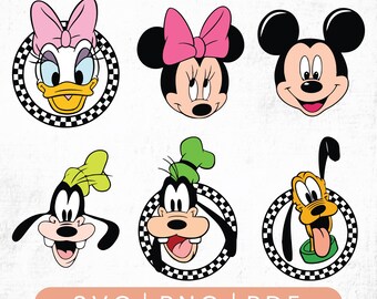 Bundle Svg Mickeyy & Minnie, Dingo Pluto Svg, Donald Daisy Svg Bundle, Cricut, fichier de coupe Silhouette vecteur