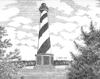 Cape Hatteras  Lighthouse - 11 x 14 Matted Print