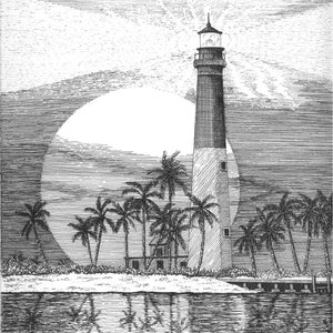 Faro de Loggerhead Key - Paquete de tarjetas con notas