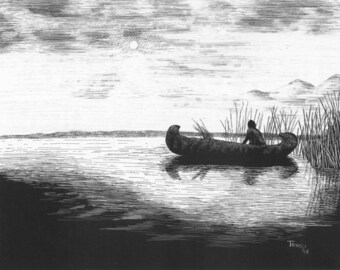 Canoe Silhouette - Note Card Package