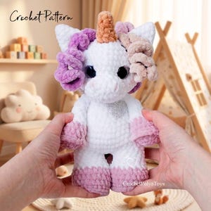 PDF de Padrão de Unicórnio de Crochê | Tutorial de Amigurumi Mágico | Presente de Aniversário DIY para Menina