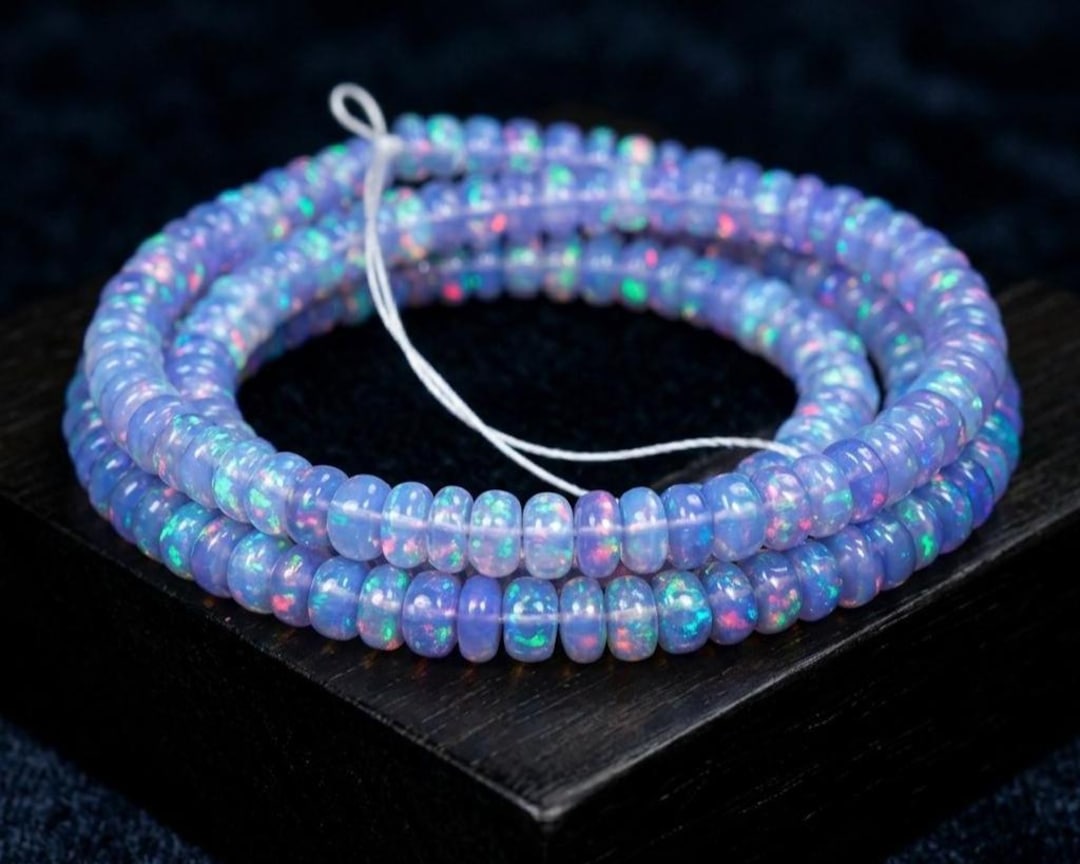 Lavender Fire Ethiopian Opal Beads, Natural Purple Welo Opal Smooth ...